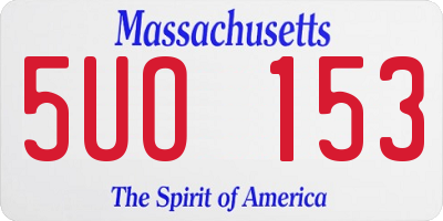 MA license plate 5UO153