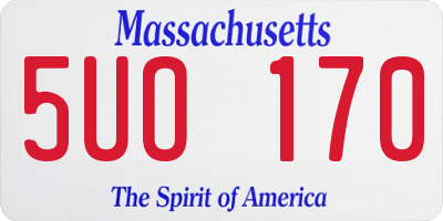 MA license plate 5UO170