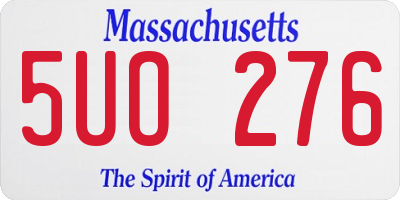 MA license plate 5UO276