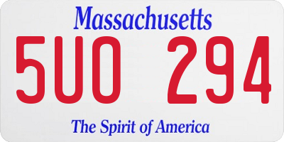 MA license plate 5UO294