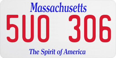 MA license plate 5UO306