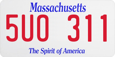 MA license plate 5UO311
