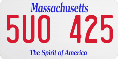 MA license plate 5UO425