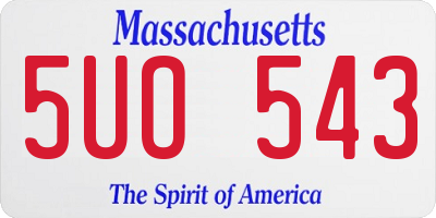 MA license plate 5UO543