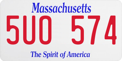 MA license plate 5UO574