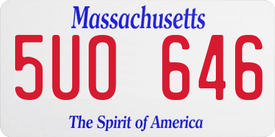MA license plate 5UO646