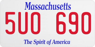 MA license plate 5UO690