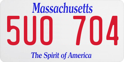 MA license plate 5UO704