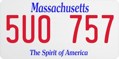 MA license plate 5UO757