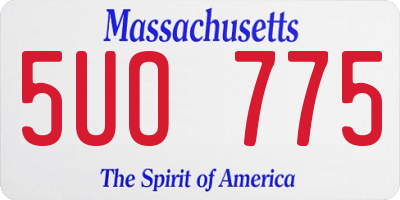 MA license plate 5UO775