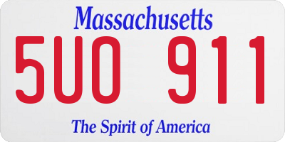 MA license plate 5UO911