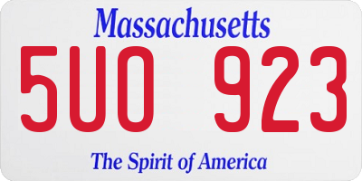 MA license plate 5UO923