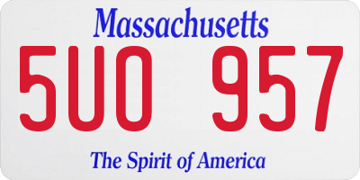 MA license plate 5UO957