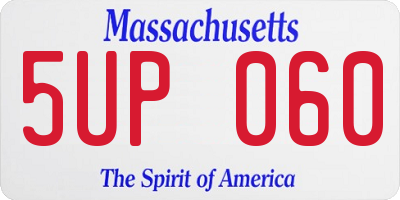 MA license plate 5UP060