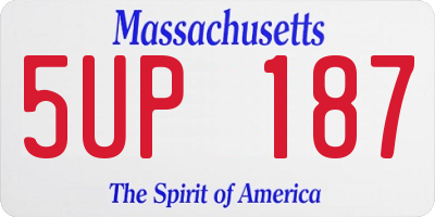 MA license plate 5UP187