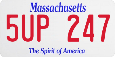 MA license plate 5UP247