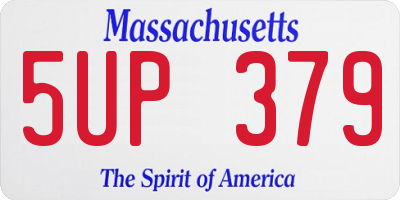 MA license plate 5UP379