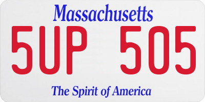 MA license plate 5UP505