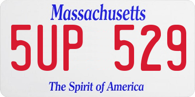 MA license plate 5UP529