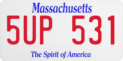 MA license plate 5UP531