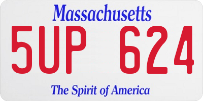 MA license plate 5UP624