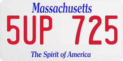 MA license plate 5UP725