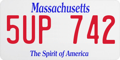 MA license plate 5UP742