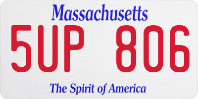 MA license plate 5UP806