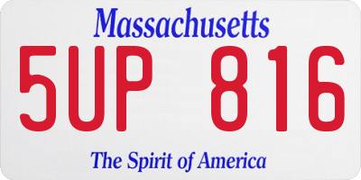 MA license plate 5UP816