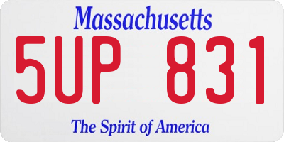MA license plate 5UP831