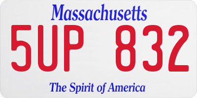 MA license plate 5UP832