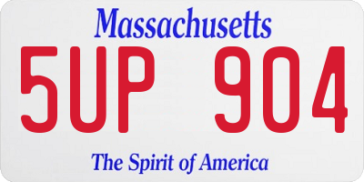 MA license plate 5UP904