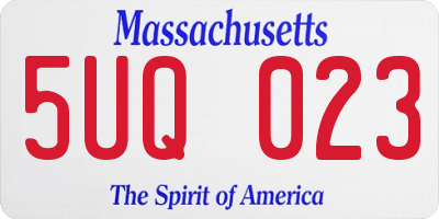 MA license plate 5UQ023