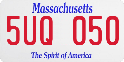 MA license plate 5UQ050