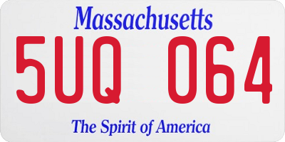 MA license plate 5UQ064