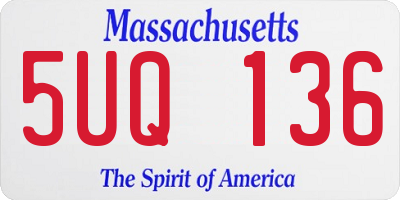 MA license plate 5UQ136