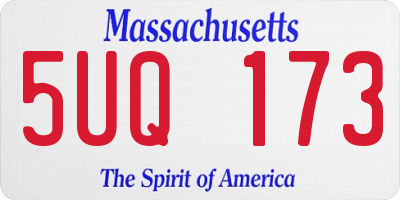 MA license plate 5UQ173