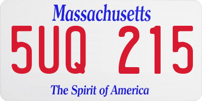 MA license plate 5UQ215