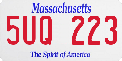 MA license plate 5UQ223