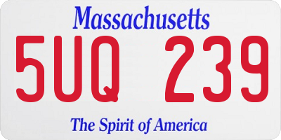 MA license plate 5UQ239