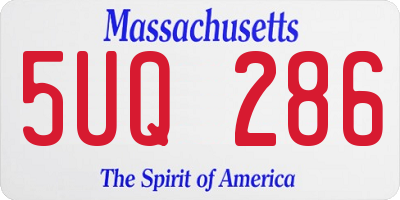 MA license plate 5UQ286