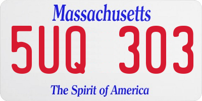 MA license plate 5UQ303