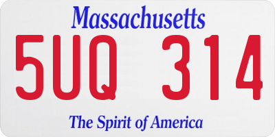 MA license plate 5UQ314