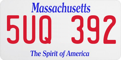 MA license plate 5UQ392