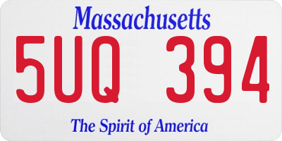 MA license plate 5UQ394