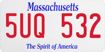 MA license plate 5UQ532