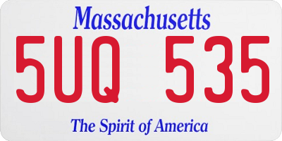 MA license plate 5UQ535