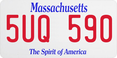 MA license plate 5UQ590