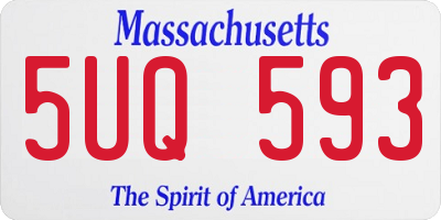 MA license plate 5UQ593