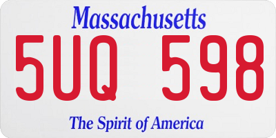 MA license plate 5UQ598